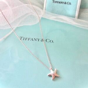 Tiffany & Co. Elsa Peretti Silver Diamond Starfish Necklace